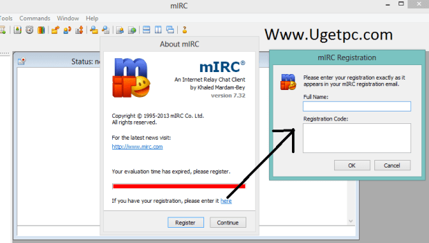 free mirc registration code